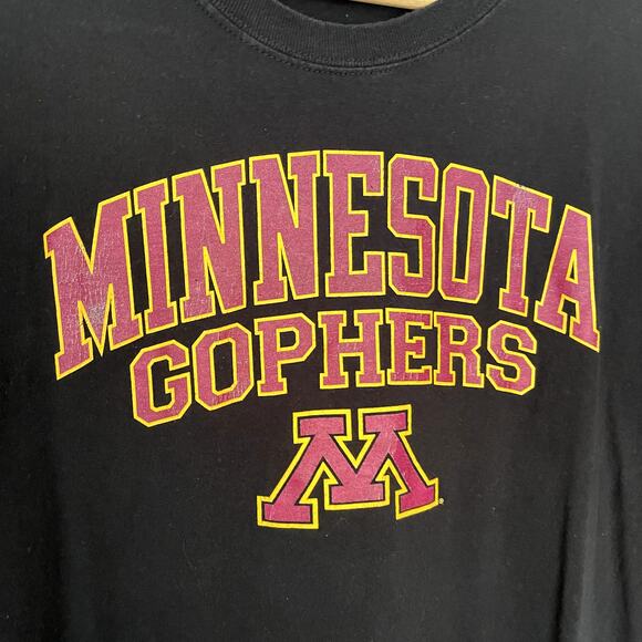 University of Minnesota Gophers black short sleeved shirt men's L top cotton - Picture 3 of 7